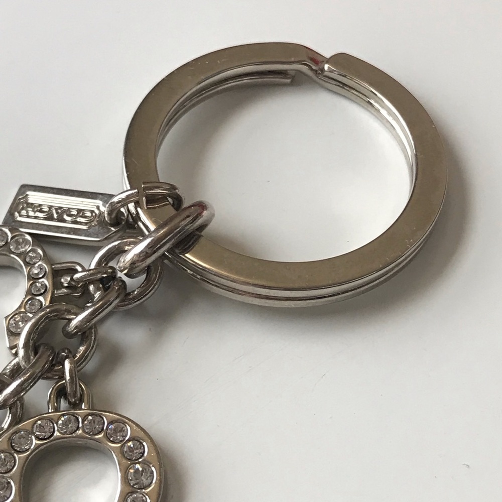 Coach Silver Crystal 'COACH' Letter Keychain - Picture 8 of 10